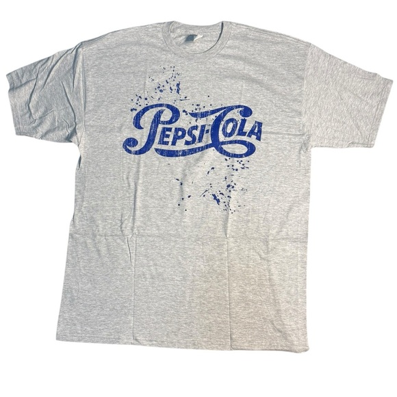 Pepsi-Cola Vintage Logo T-Shirt XL Gray Graphic Tee by A4 Style - Picture 1 of 8
